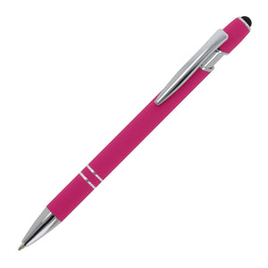 Penna a sfera Paris in metallo gommato Rosa - personalizzabile con logo