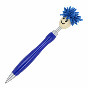 Penna a sfera pelosa Blu - personalizzabile con logo
