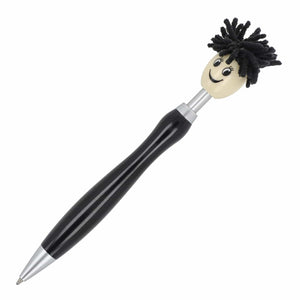 Penna a sfera pelosa Nero - personalizzabile con logo