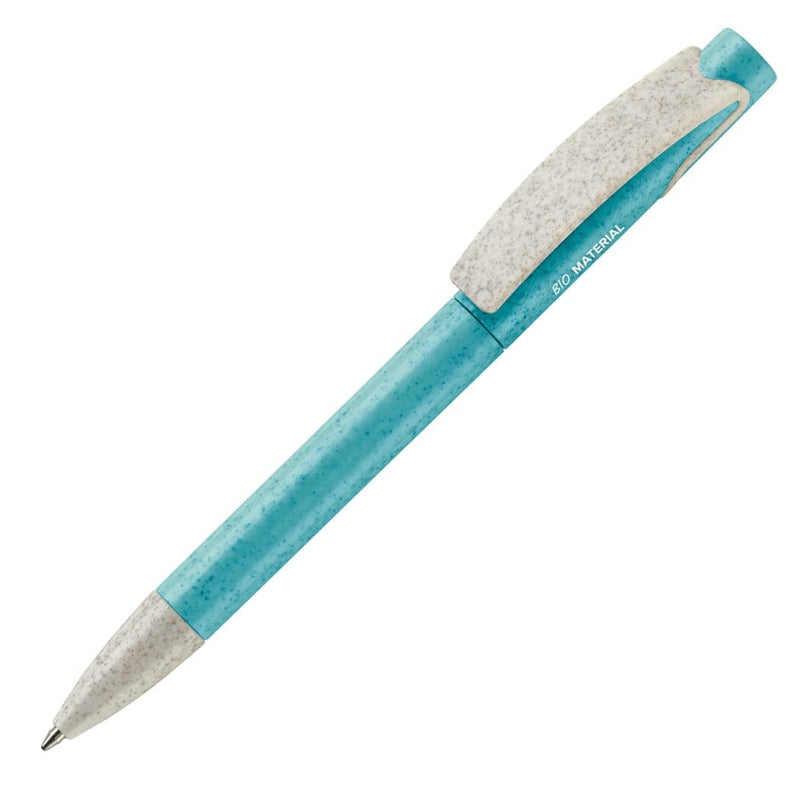 Penna a sfera punto eco blu / Beige - personalizzabile con logo