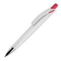 Penna a sfera Riva hard-color Bianco / Rosso - personalizzabile con logo