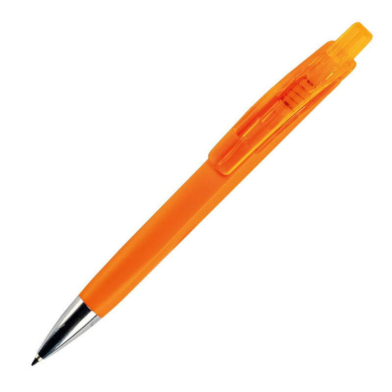Penna a sfera Riva soft-touch Arancione - personalizzabile con logo