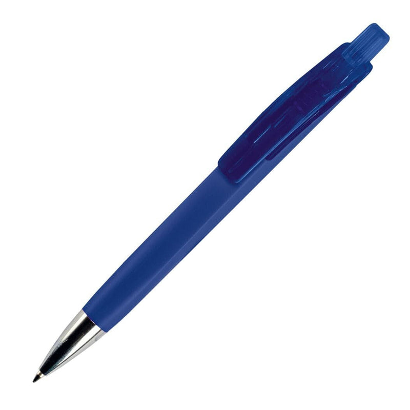 Penna a sfera Riva soft-touch Blu - personalizzabile con logo