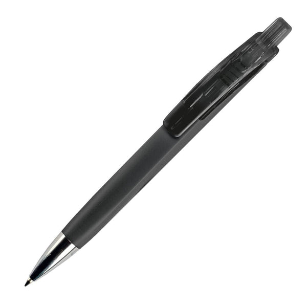 Penna a sfera Riva soft-touch Nero - personalizzabile con logo