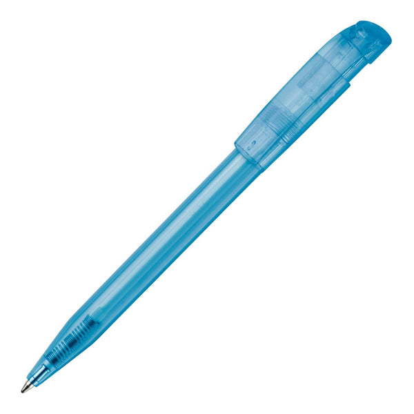 Penna a sfera S45 Clear transparente Trasparente / azzurro - personalizzabile con logo