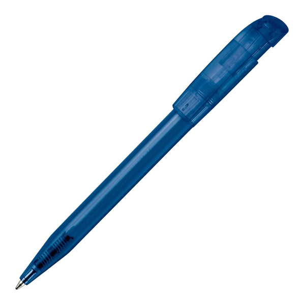 Penna a sfera S45 Clear transparente Trasparente / blu navy - personalizzabile con logo