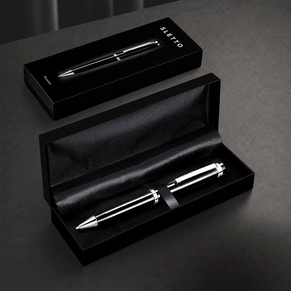 Penna a Sfera Sletto nero - personalizzabile con logo