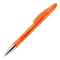 Penna a sfera Speedy trasparente grigio scuro arancione - personalizzabile con logo