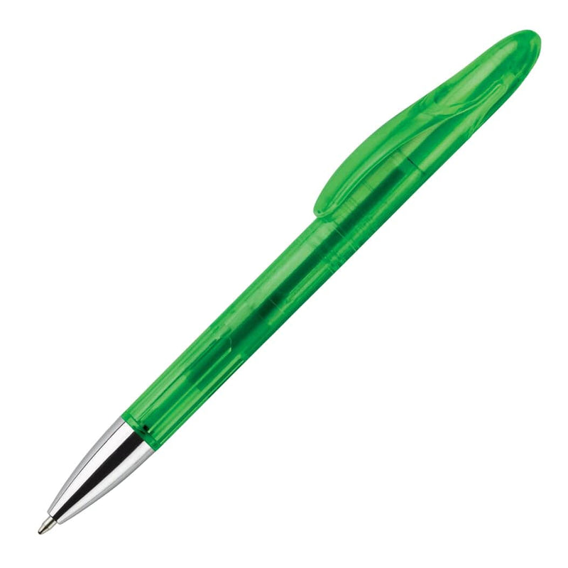 Penna a sfera Speedy trasparente verde grigio scuro - personalizzabile con logo
