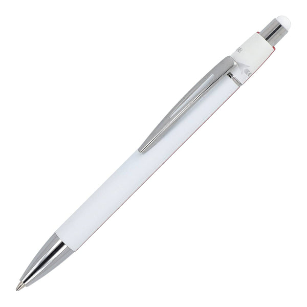 Penna a sfera Spinner in alluminio Bianco - personalizzabile con logo