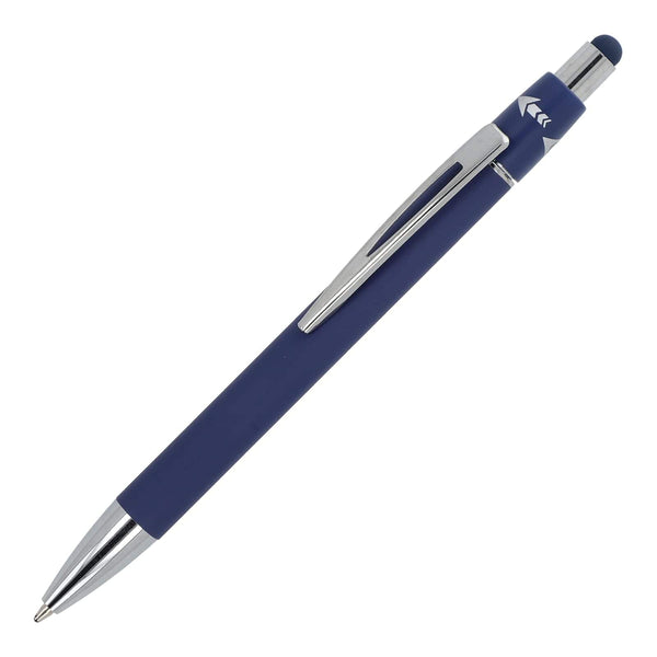 Penna a sfera Spinner in alluminio blu navy - personalizzabile con logo