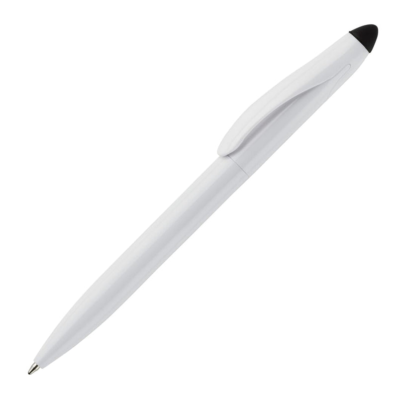 Penna a sfera Stylus Touchy Bianco / nero - personalizzabile con logo