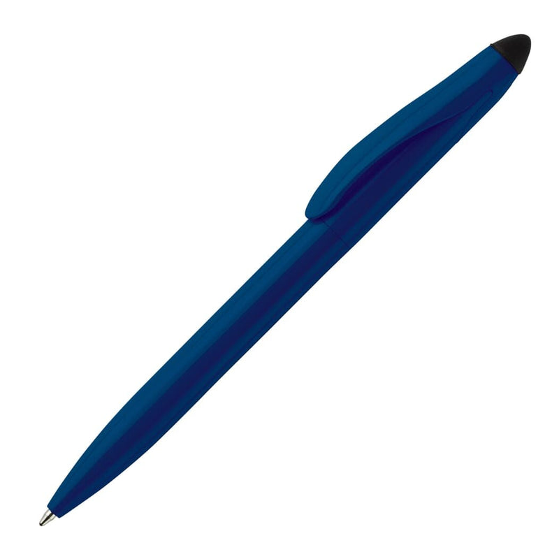 Penna a sfera Stylus Touchy blu navy / nero - personalizzabile con logo