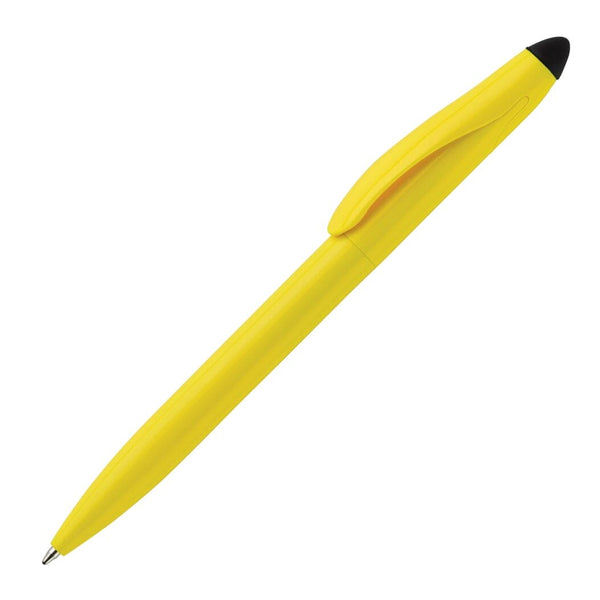 Penna a sfera Stylus Touchy Giallo / nero - personalizzabile con logo