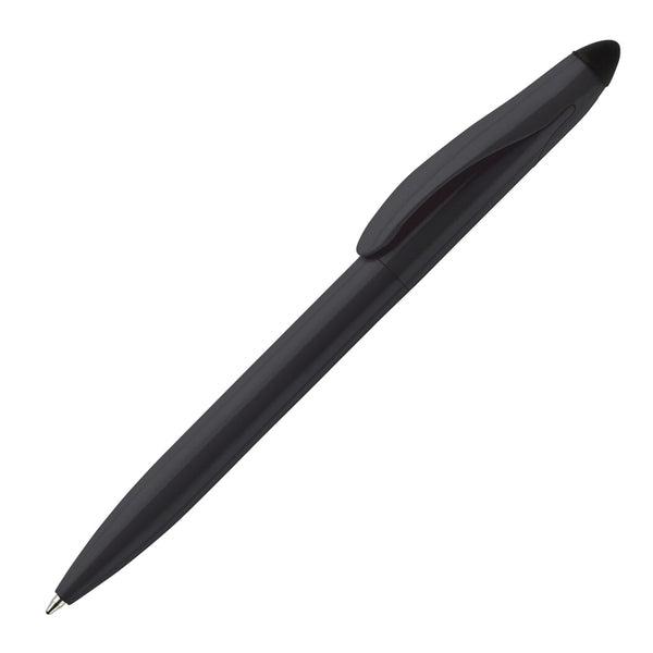 Penna a sfera Stylus Touchy nero / nero - personalizzabile con logo