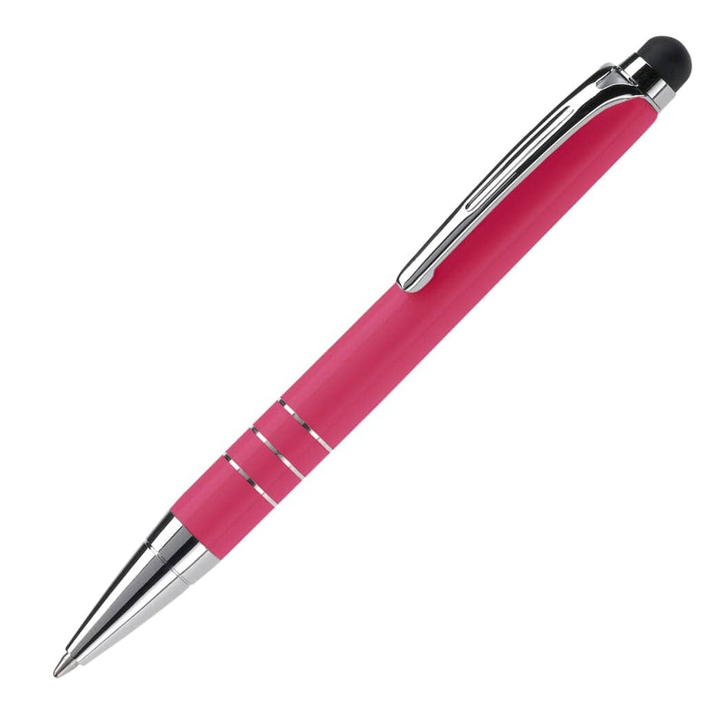 Penna a sfera Touch Screen color rosa - personalizzabile con logo