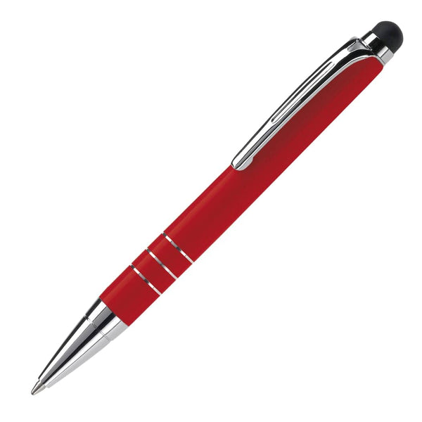Penna a sfera Touch Screen color Rosso - personalizzabile con logo