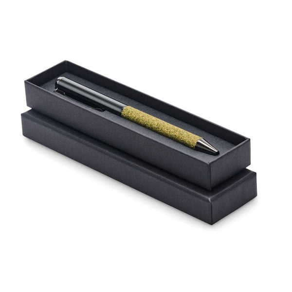 Penna a sfera Twist in metallo Green Verde - personalizzabile con logo