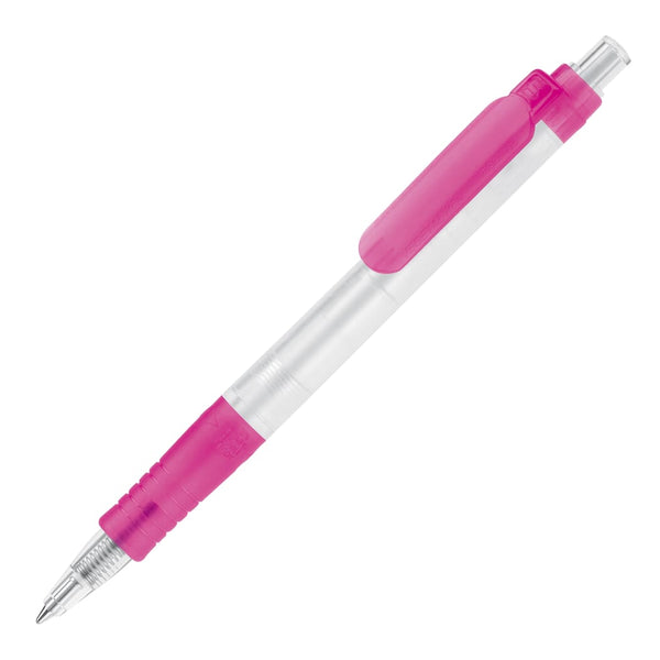 Penna a sfera Vegetal Pen Clear trasparente royal rosa - personalizzabile con logo