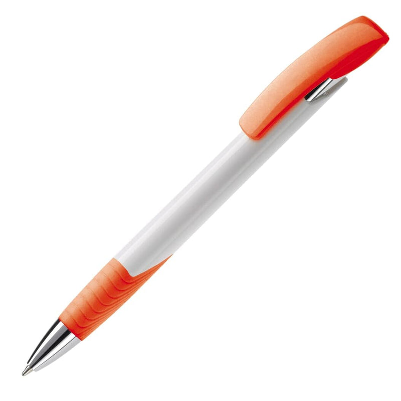 Penna a sfera Zorro Hard Colour White / arancione - personalizzabile con logo