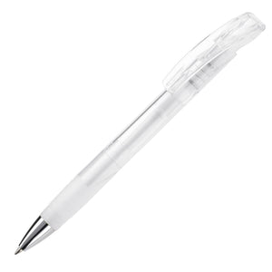 Penna a sfera Zorro Transparent Trasparente / Bianco - personalizzabile con logo