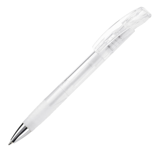 Penna a sfera Zorro Transparent Trasparente / Bianco - personalizzabile con logo