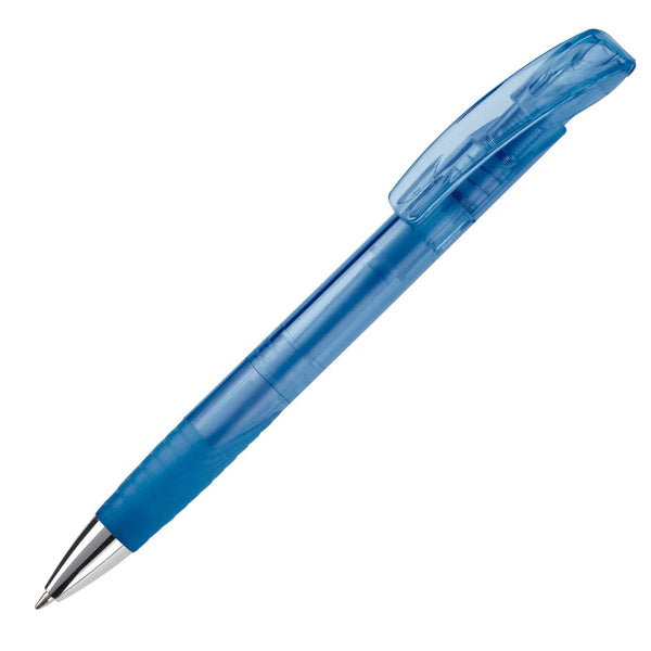 Penna a sfera Zorro Transparent Trasparente / Blu - personalizzabile con logo