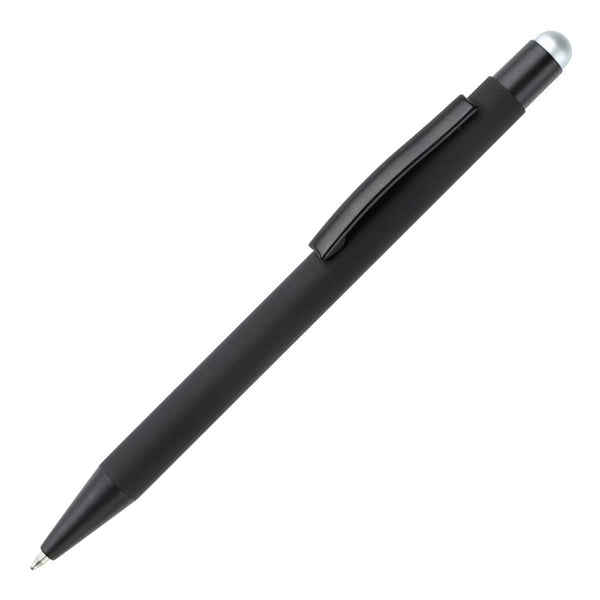 Penna a stilo gommata New York nero / Silver - personalizzabile con logo