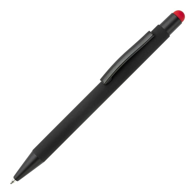 Penna a stilo gommata New York Rosso e nero - personalizzabile con logo