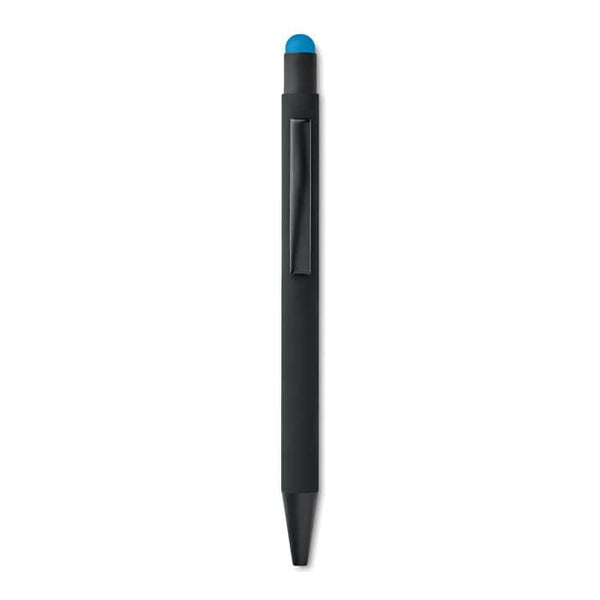 Penna a stilo touch in alluminio azzurro - personalizzabile con logo