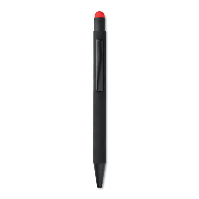 Penna a stilo touch in alluminio rosso - personalizzabile con logo