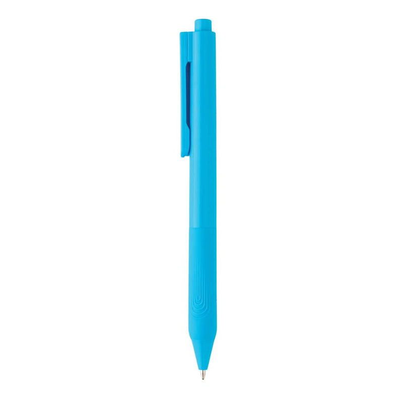 Penna a tinta unita X9 con impugnatura in silicone - personalizzabile con logo