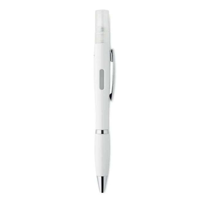 Penna antibatterica con contenitore bianco - personalizzabile con logo