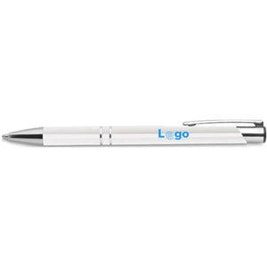Penna automatica - personalizzabile con logo - bianco