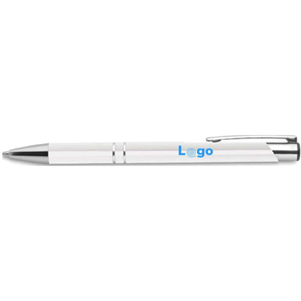 Penna automatica - personalizzabile con logo - bianco