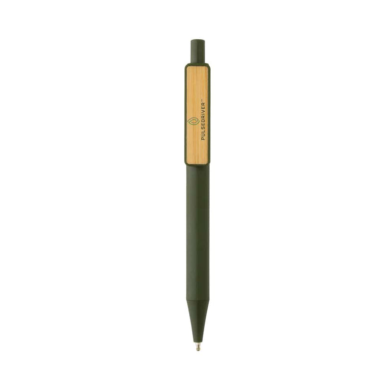 Penna con clip in bambù GRS RABS - personalizzabile con logo