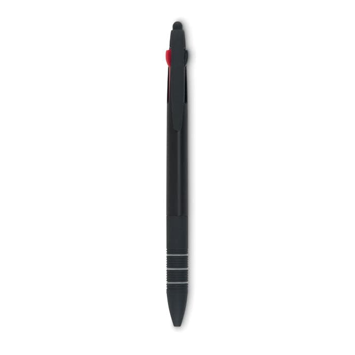 Penna con tre refill Nero - personalizzabile con logo