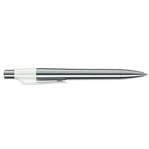 Penna deluxe in metallo cromato Cromato / Bianco - personalizzabile con logo