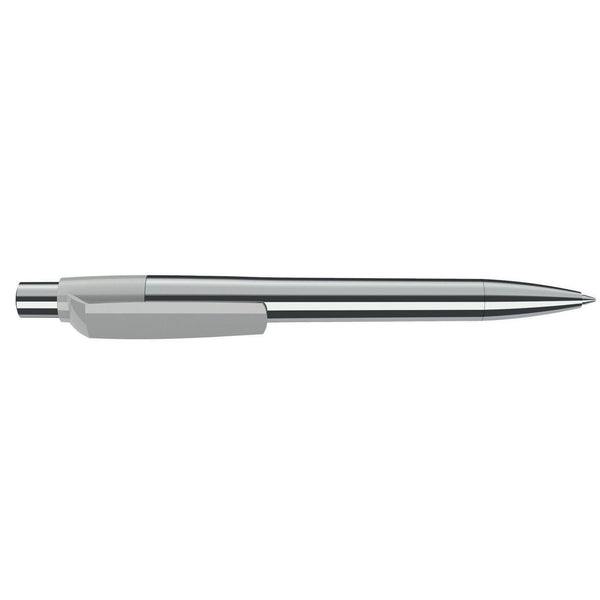 Penna deluxe in metallo cromato Cromato / Grigio - personalizzabile con logo