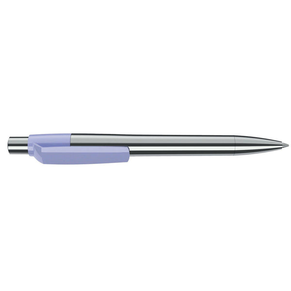 Penna deluxe in metallo cromato Cromato / Lilla - personalizzabile con logo