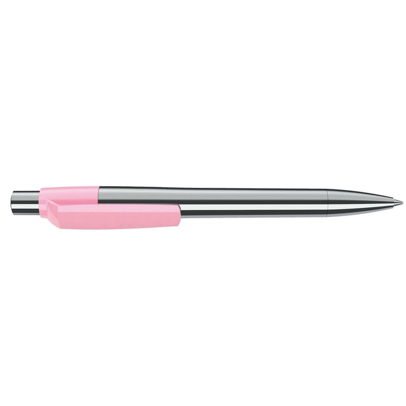 Penna deluxe in metallo cromato Cromato / Rosa - personalizzabile con logo