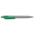 Penna deluxe in metallo cromato Cromato / Verde chiaro - personalizzabile con logo