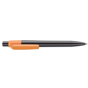 Penna deluxe in metallo cromato Titanio / Arancione - personalizzabile con logo