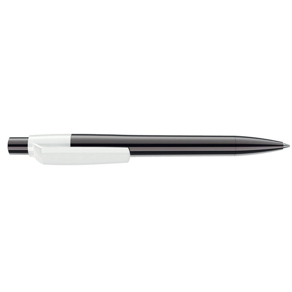 Penna deluxe in metallo cromato Titanio / Bianco - personalizzabile con logo