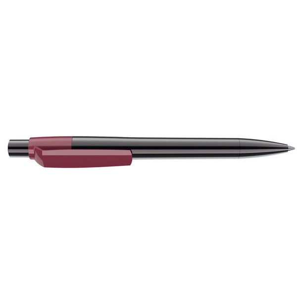 Penna deluxe in metallo cromato Titanio / Bordeaux - personalizzabile con logo