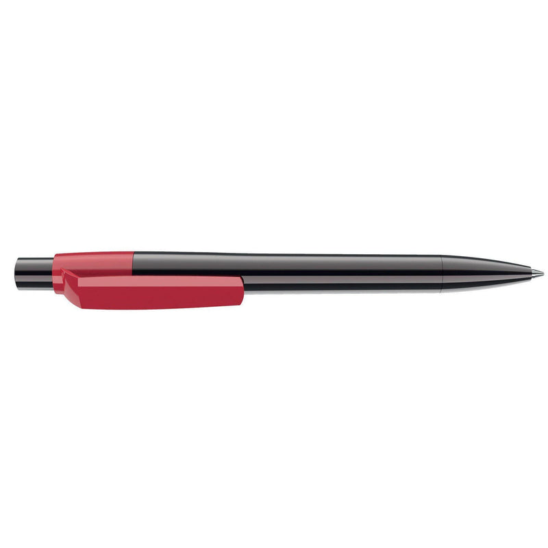 Penna deluxe in metallo cromato Titanio / Rosso - personalizzabile con logo