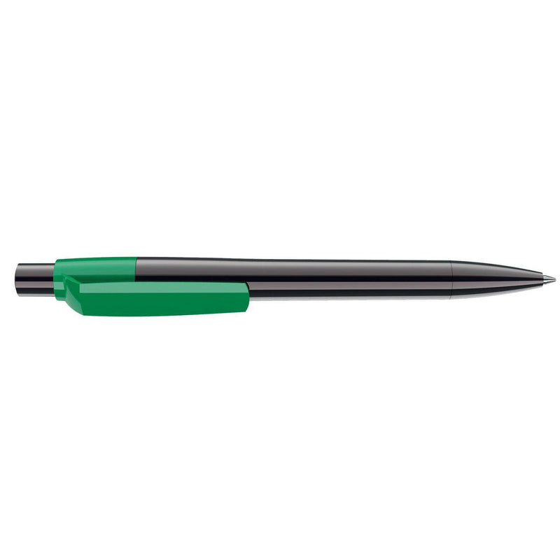 Penna deluxe in metallo cromato Titanio / Verde chiaro - personalizzabile con logo