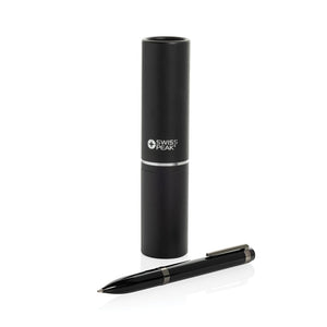 Penna di lusso Swiss Peak OSLO in acciaio nero - personalizzabile con logo