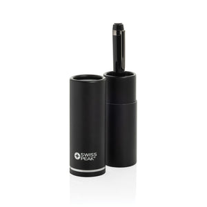 Penna di lusso Swiss Peak OSLO in acciaio nero - personalizzabile con logo