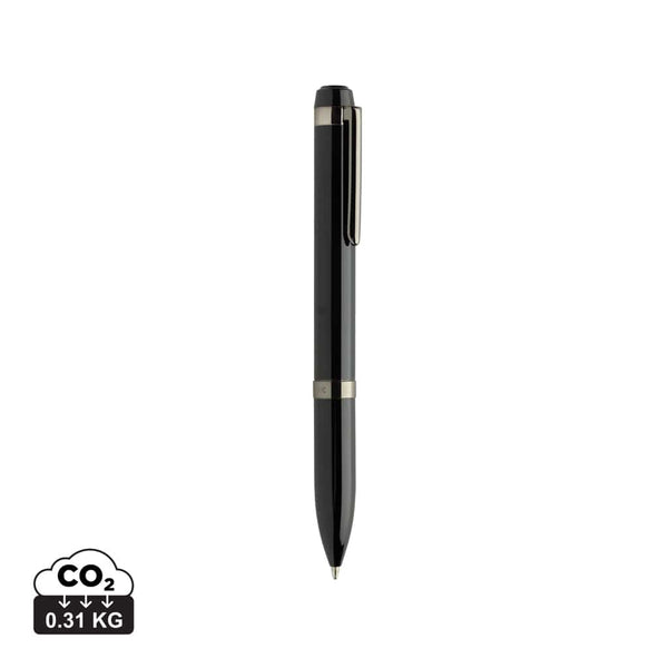 Penna di lusso Swiss Peak OSLO in acciaio nero - personalizzabile con logo
